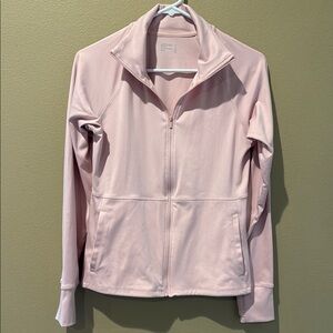 Jockey Light Pink Athletic Jacket with Stand-Up Collar and Fitted Silhouette